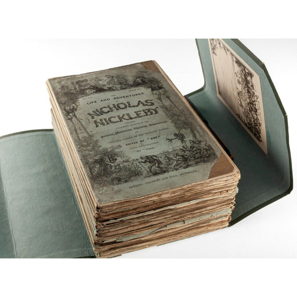 "Nicholas Nickleby" 1st Edition Charles Dickens Serialized 19 Volumes Great!
