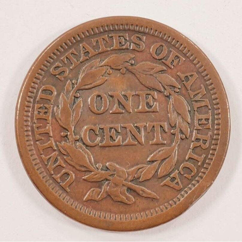 1848 1C Large Cent in Extra Fine XF Condition, Brown Color, Nice Detail!
