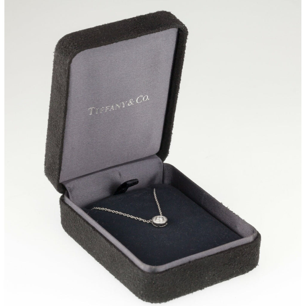 Tiffany & Co Platinum Mini Circlet Diamond Pendant w/ Box and Case TCW = 0.12 ct