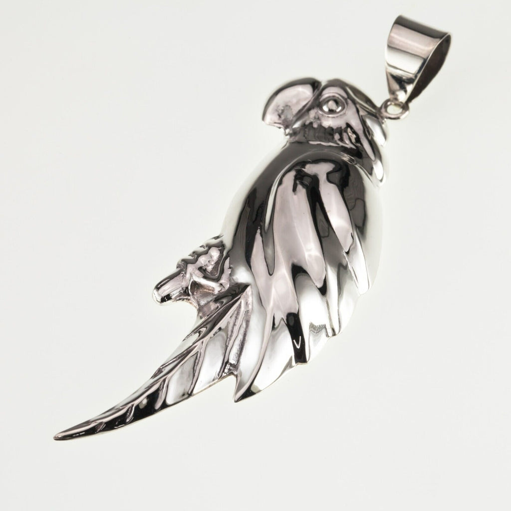 Amazing Sterling Silver Parrot Pendant 81 mm Long