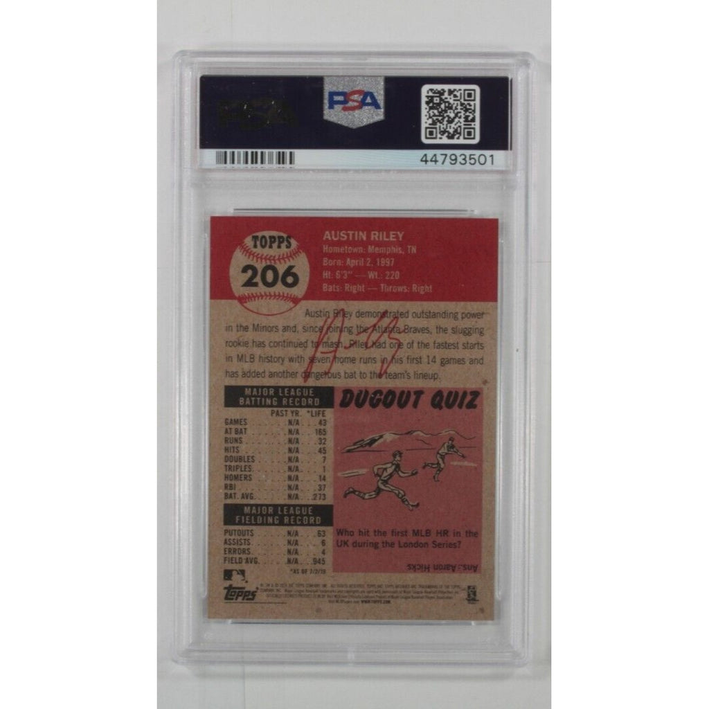 2019 Topps Living Austin Riley PSA 10 Gem Mint #206