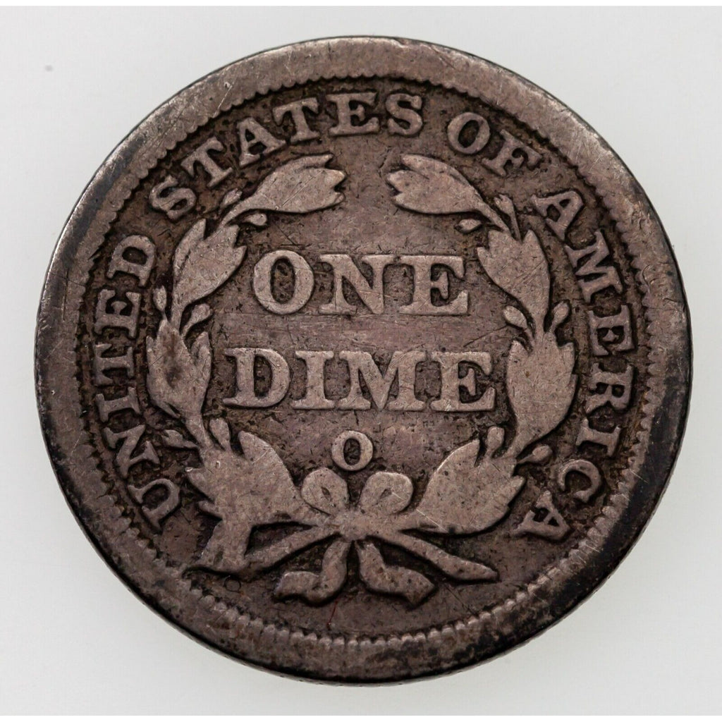 1856-O 10C Seated Dime in Very Good VG Condition, Natural Color w/ Toning