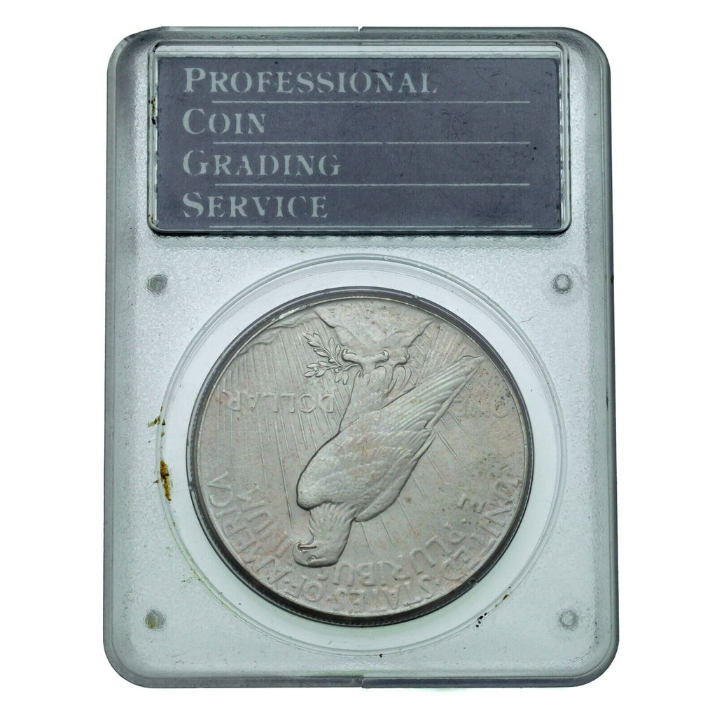1925 $1 Silver Peace Dollar Graded by PCGS as MS64 Old Holder