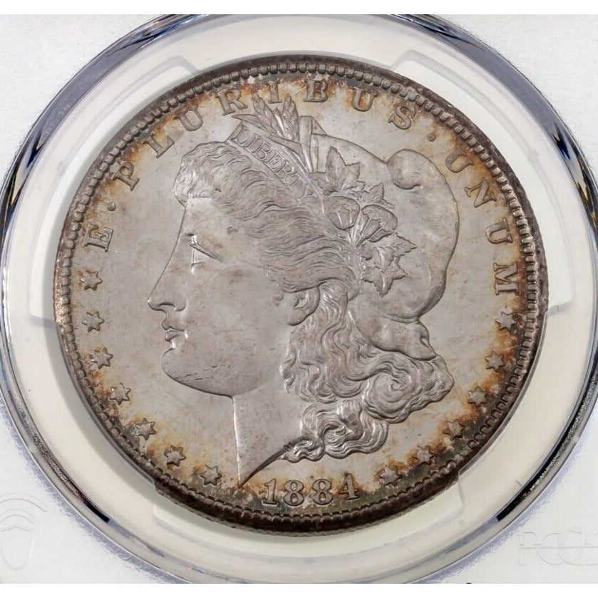 1884-CC $1 Silver Morgan Dollar Graded by PCGS as MS-64