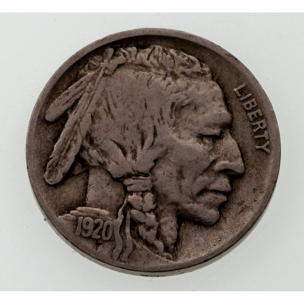 1920-D 5C Buffalo Nickel in Very Fine VF Condition, Bold Date, Strong Liberty