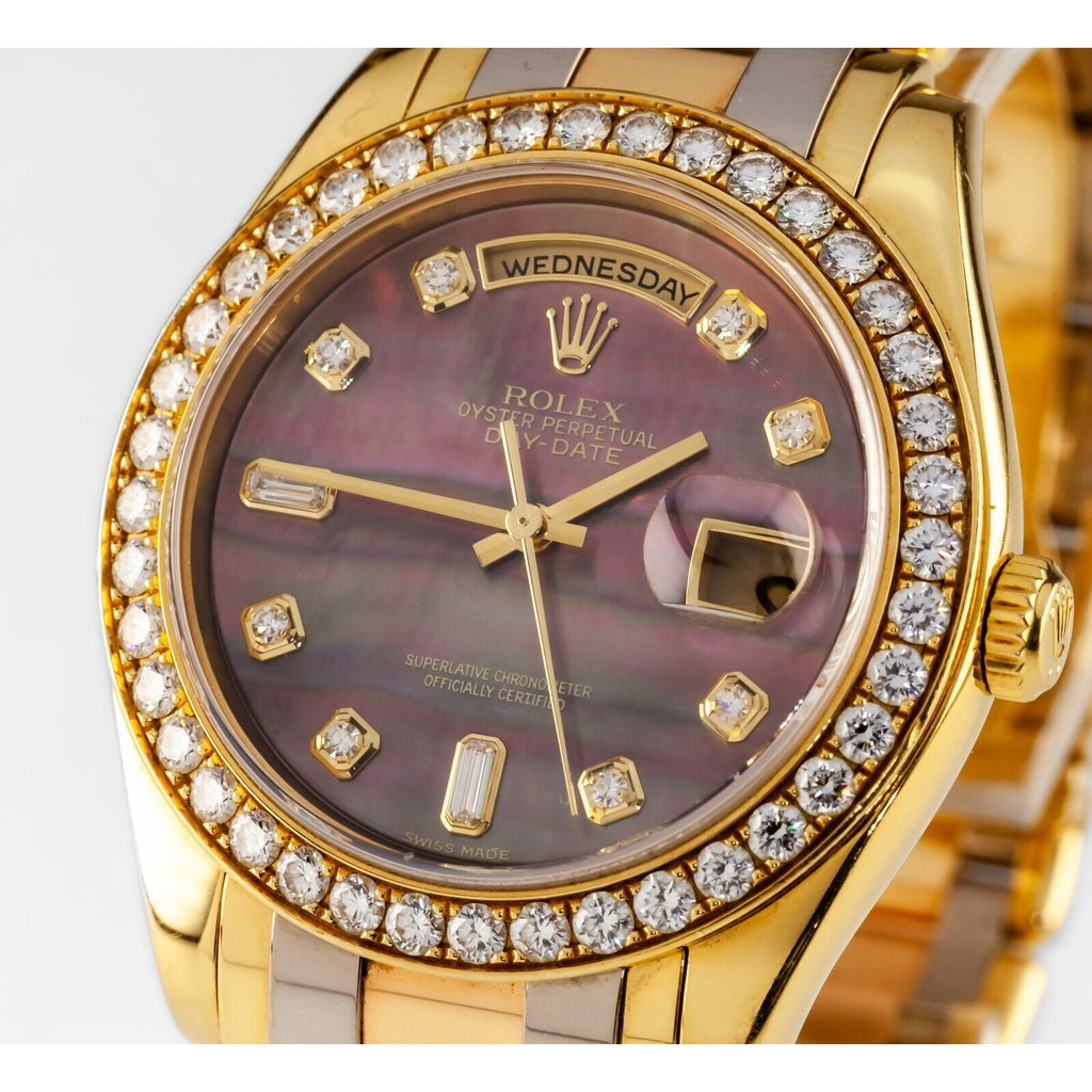Rolex Pearlmaster Tridor 18k Gold Men's Day-Date w/ Tahitian MOP Dial 18948