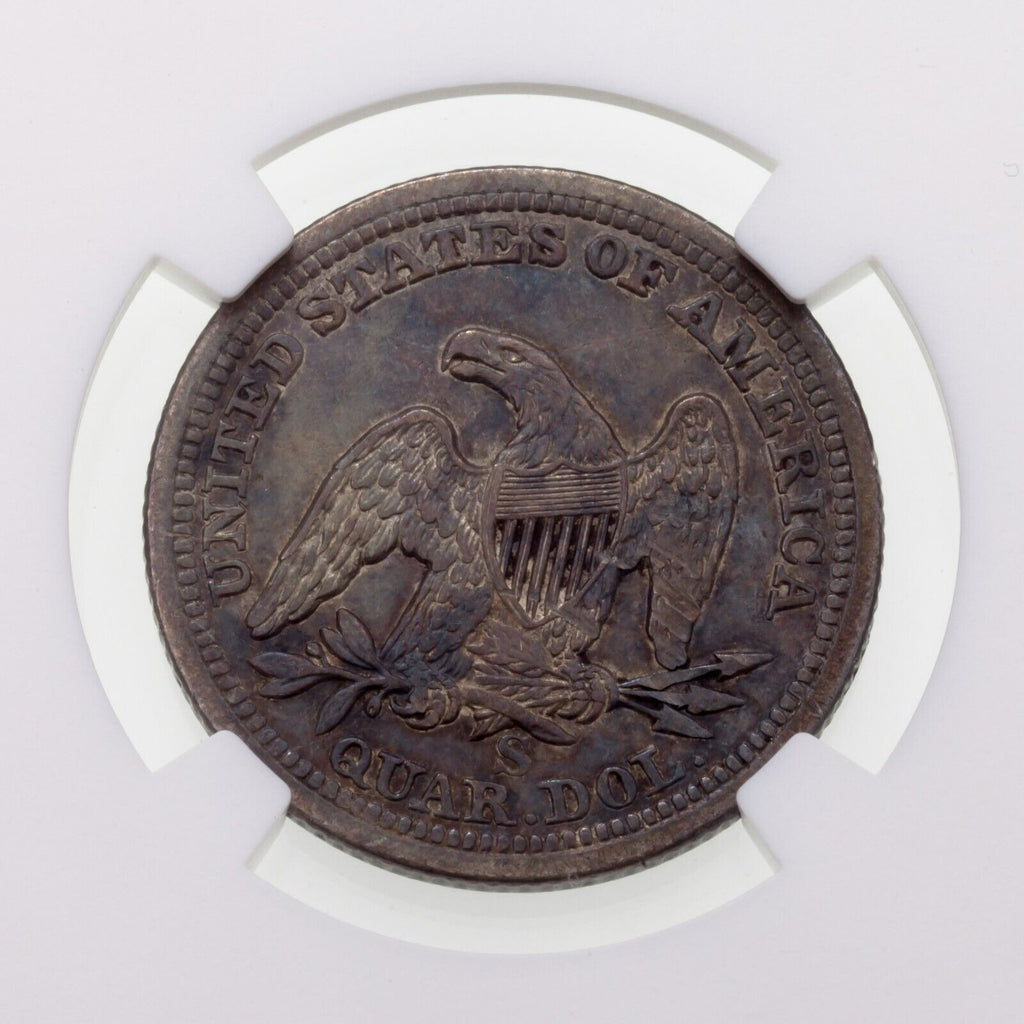 1859-S 25C Seated Liberty Quarter Graded by NGC as XF Details (Obv. Damage)