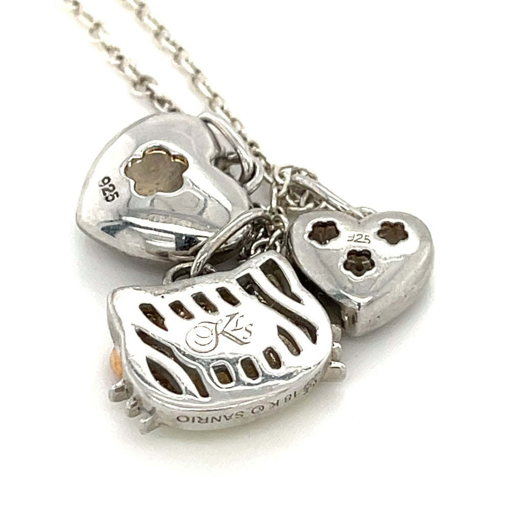 Kimora Lee Simmons Hello Kitty 18k White Gold & Sterling Silver Pendant Necklace, Length 16"