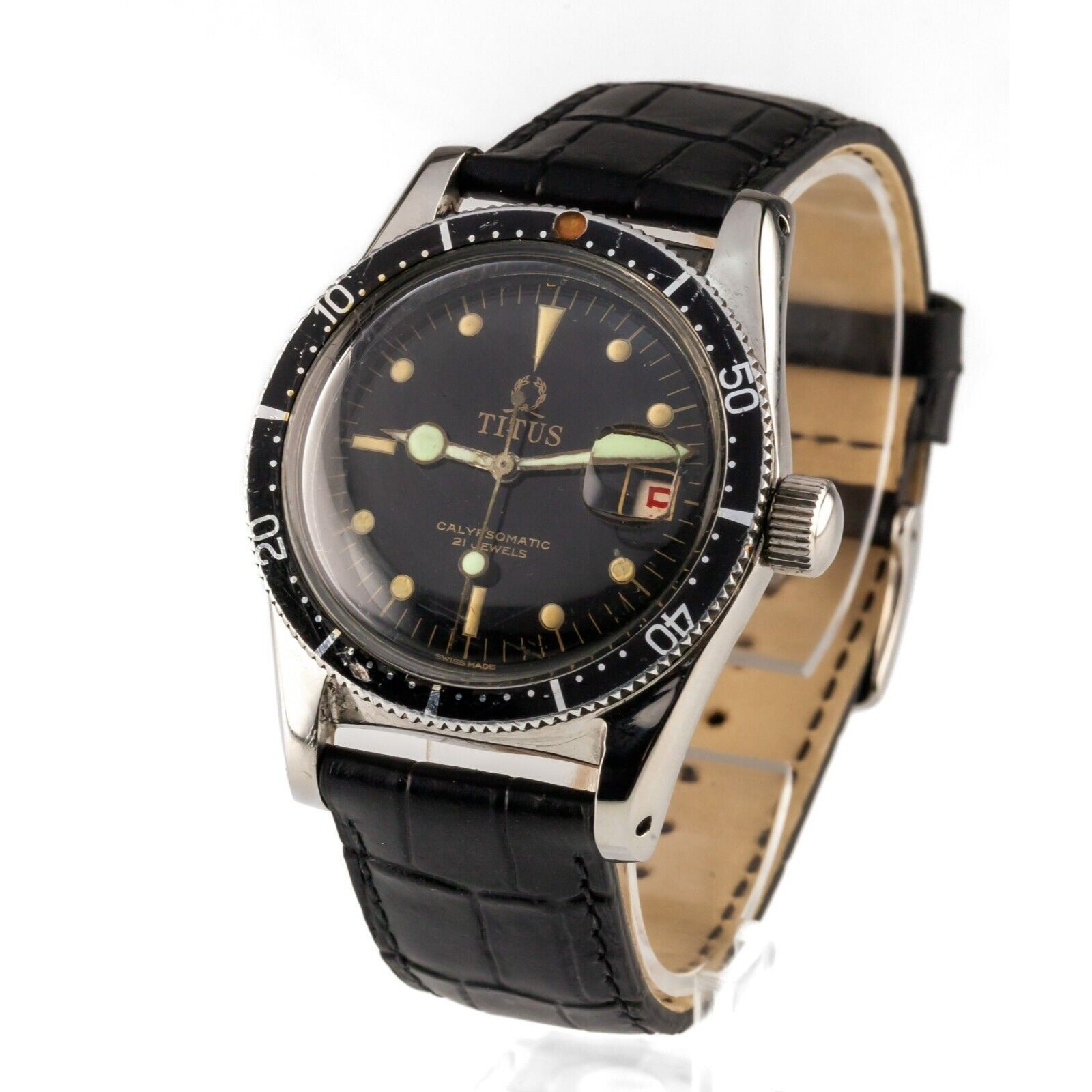 Titus Stainless Steel Calypsomatic 21 Jewel Diver's Watch 5913