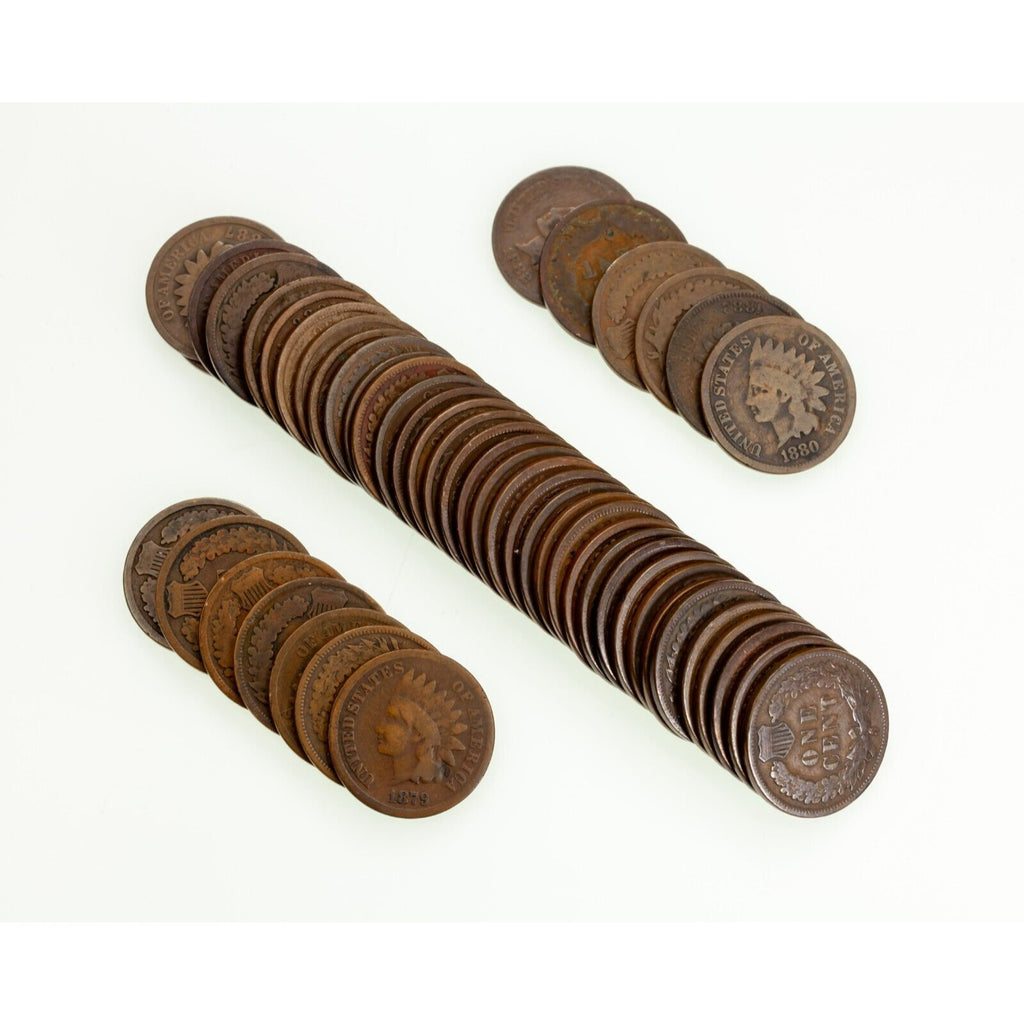 1879 - 1887 Indian Cent Roll in Good+ Condition 50 Pieces