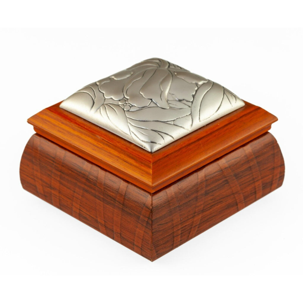Leader Argenti Wood and Sterling Silver Inlay Trinket Box Luigi Pesaresi