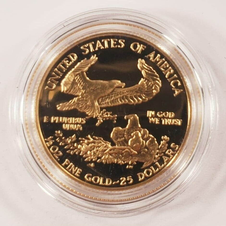 1990-P $25 1/2 Oz. Gold American Eagle Proof Coin w/ Original Box, Case, and CoA