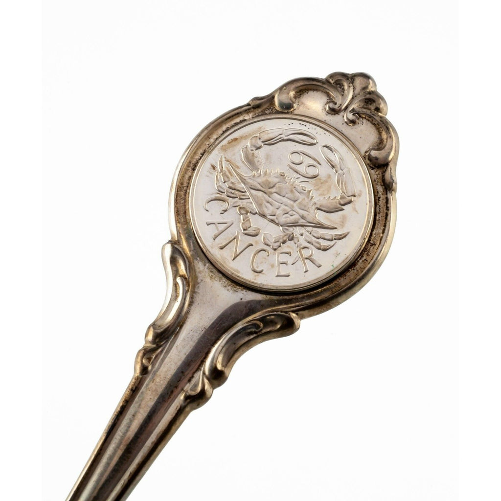 Franklin Mint Sterling Silver Zodiac Demitasse Spoon Set w/ Case Gorgeous!