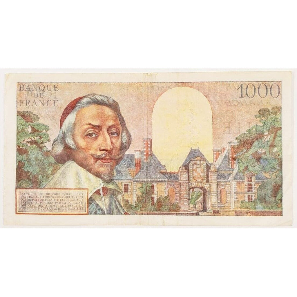 1956 France 1000 Francs Note in VF Condition P #138