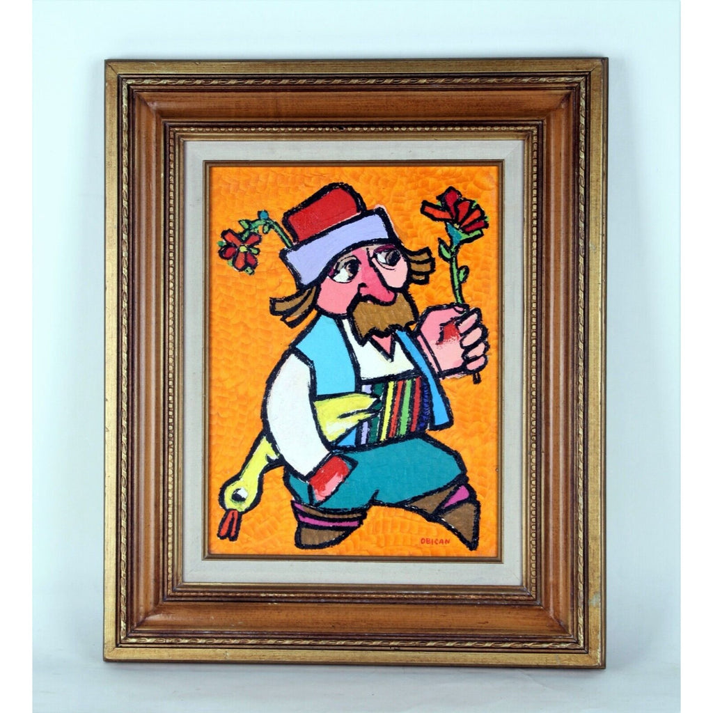 Jovan Obican: The Serbian Peasant - Acrylic Painting Signed
