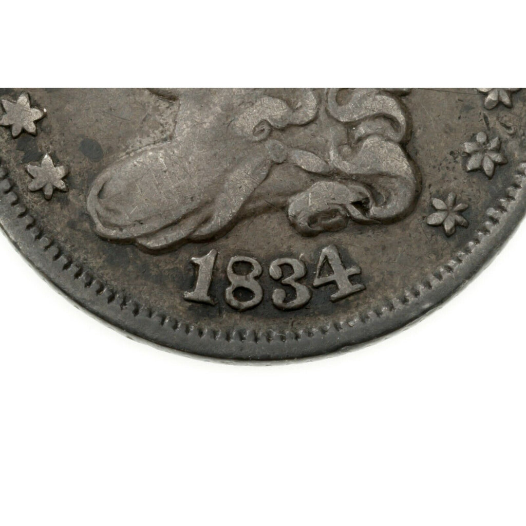 1834 Half Dime in Very Fine VF Condition, Nice Detail for Grade on Both Sides