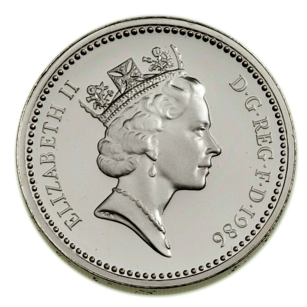 1984-1987 Great Britain 1£ Coins in Silver Proof or Piedfort Coin Lot of 4