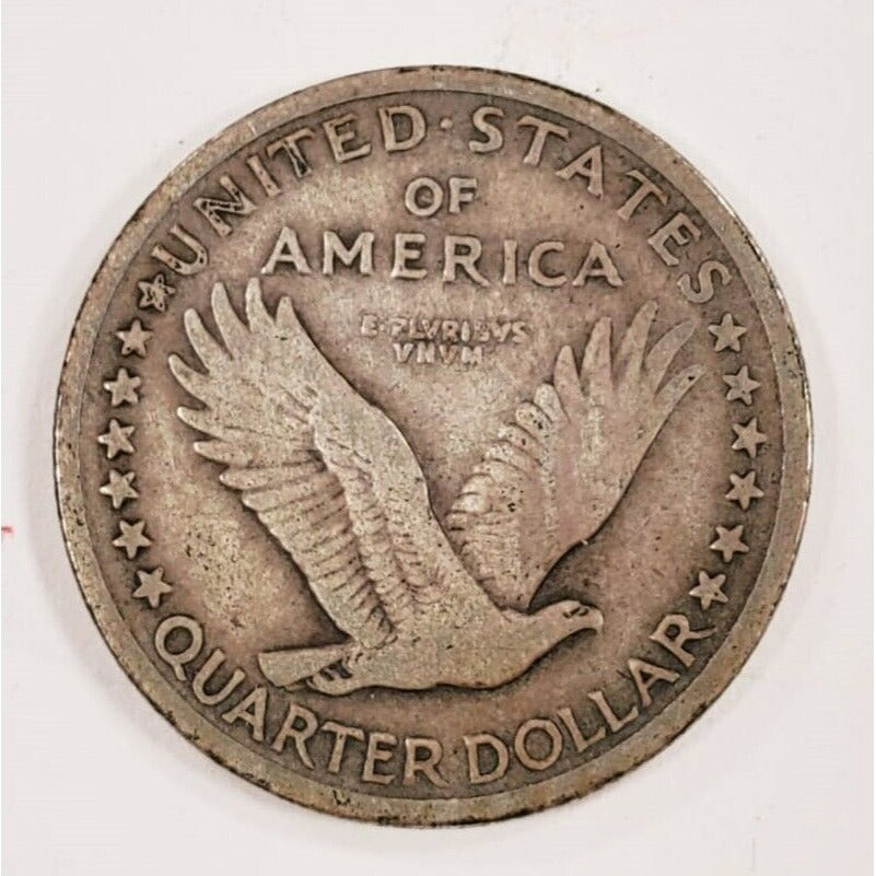 1917 Type 1 25C Standing Liberty Quarter in Fine Condition, 4 Digit Date, Toning