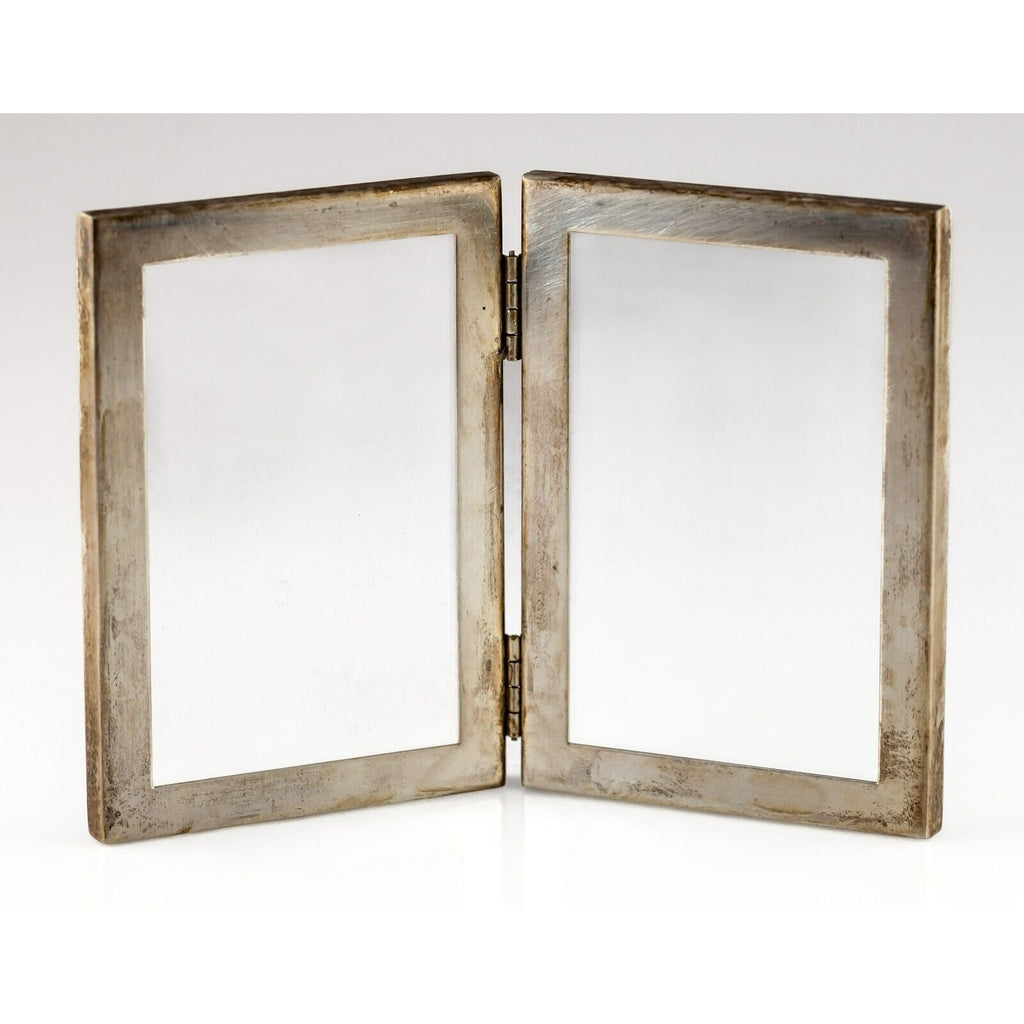 Tiffany & Co. Sterling Silver Hinged Glass Double Photograph Frame