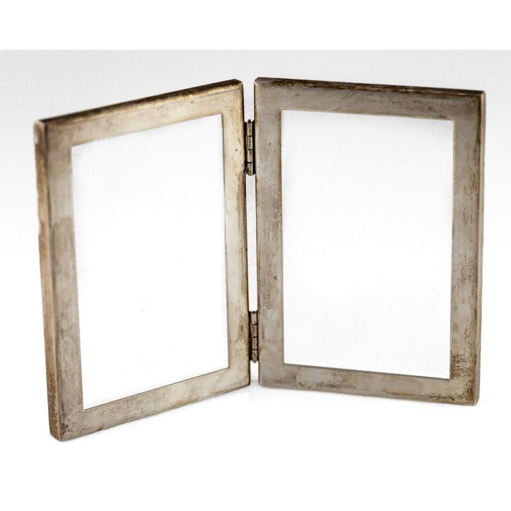Tiffany & Co. Sterling Silver Hinged Glass Double Photograph Frame