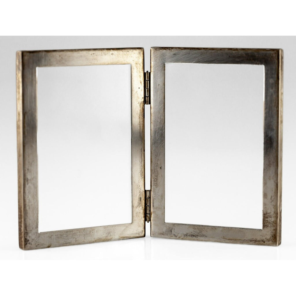 Tiffany & Co. Sterling Silver Hinged Glass Double Photograph Frame