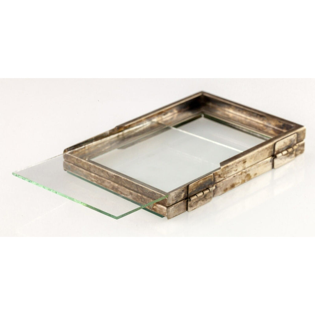 Tiffany & Co. Sterling Silver Hinged Glass Double Photograph Frame