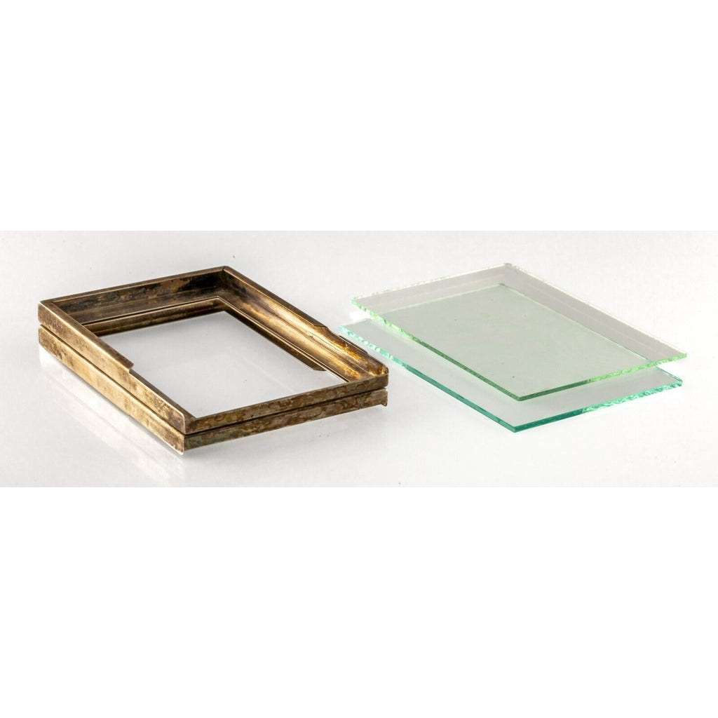Tiffany & Co. Sterling Silver Hinged Glass Double Photograph Frame