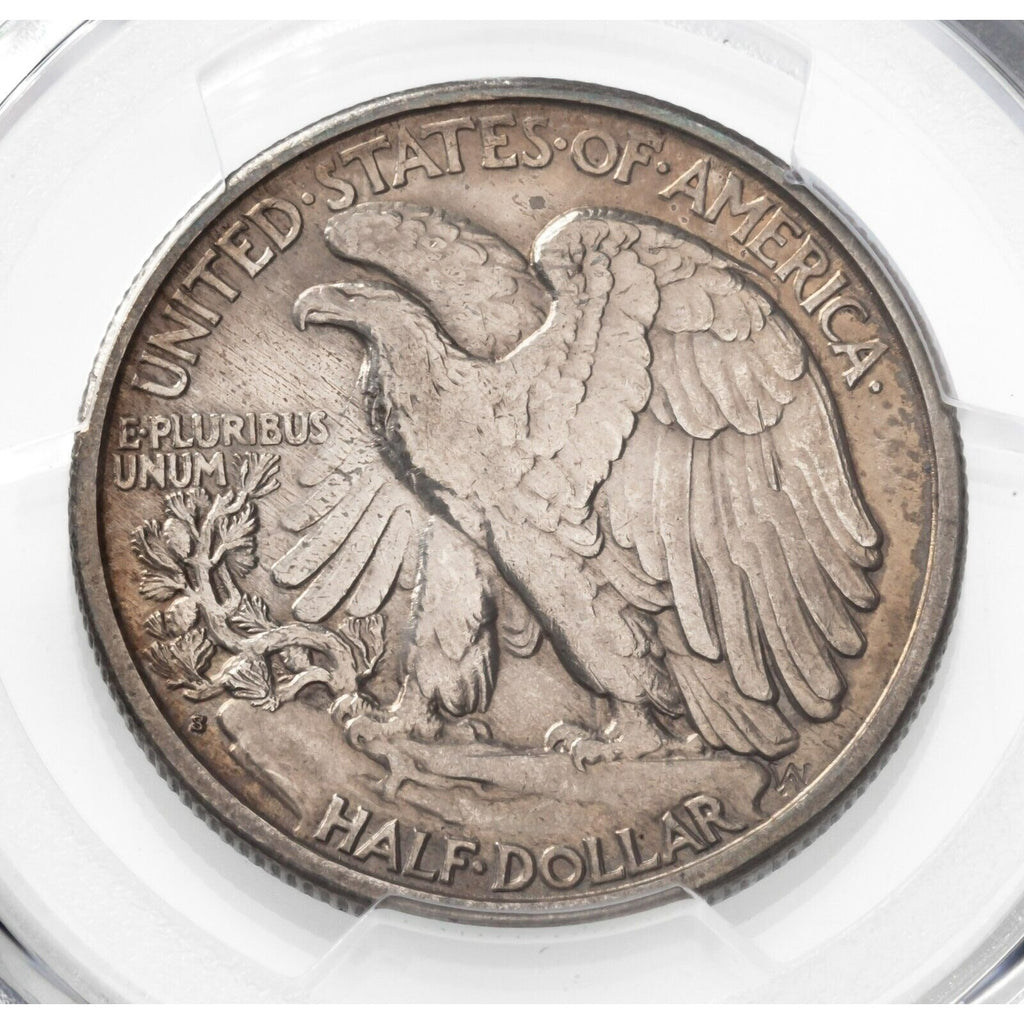 1918-S 50C Liberty Walking Half Dollar PCGS Graded As Genuine Cleaned-AU Detail