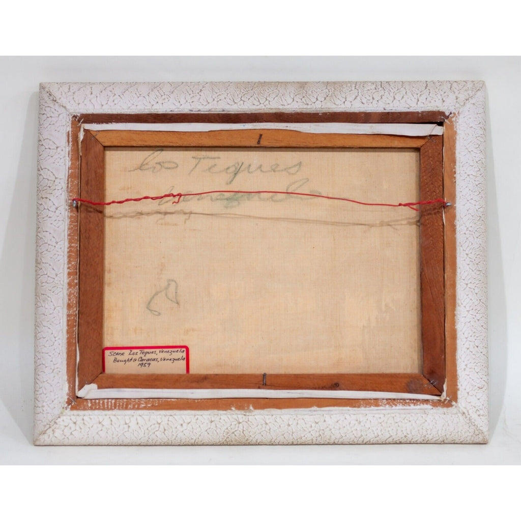 "Los Teques, Venezuela" Oil on Canvas Painting Signed J Cueva Framed