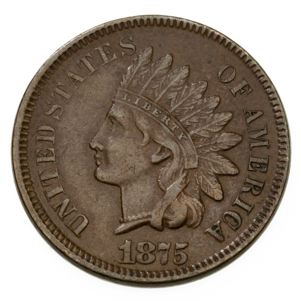 1875 1C Indian Cent in XF Condition, Brown Color, Nice Detail for Grade!