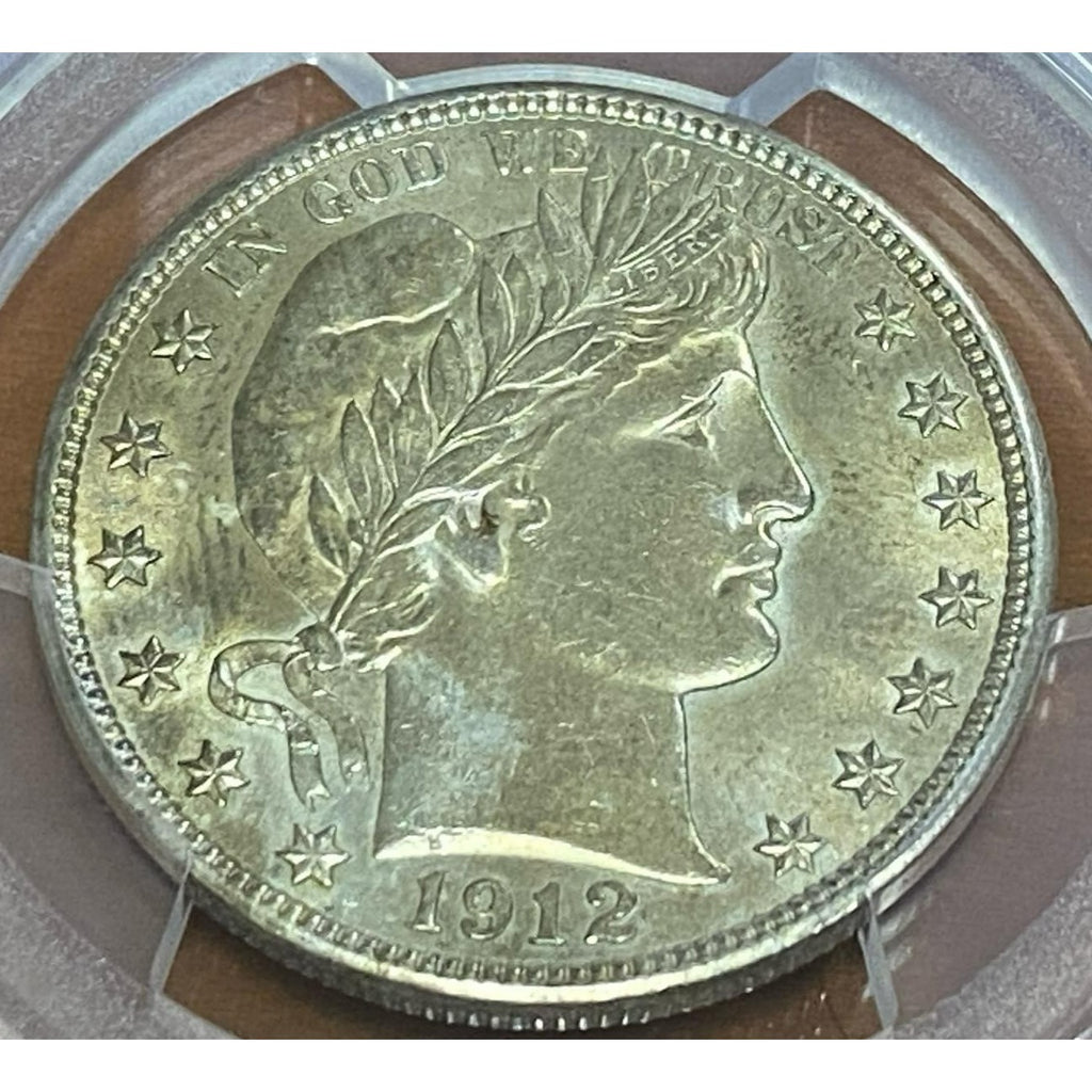 1912 50C Barber Half Dollar Graded by PCGS as UNC Detail Incredible Strike!