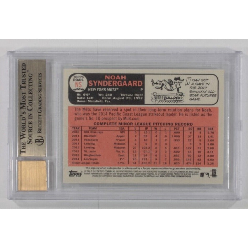2015 Topps Heritage Noah Syndergaard Real One Autos Red Ink BGS 9.5 #ROAH-NS