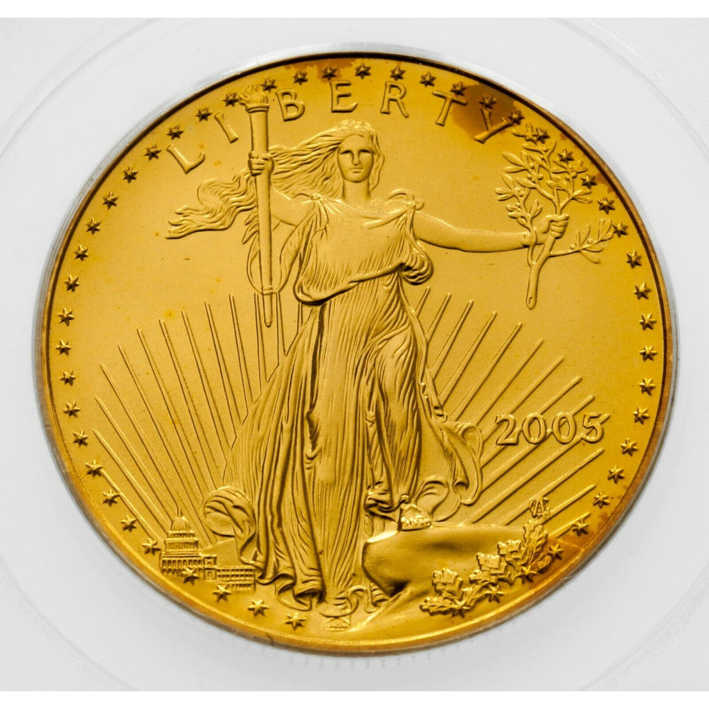 2005 G$25 1/2 Oz. Gold American Eagle Graded by PCGS as MS-70 First Strike