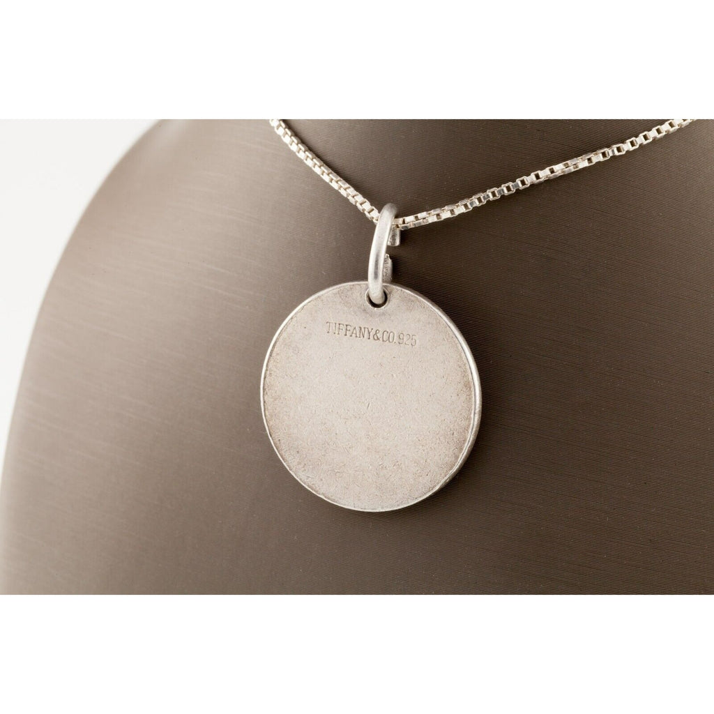 Tiffany & Co. Sterling Silver Round Tag Blank Engravable Charm 23.5 mm