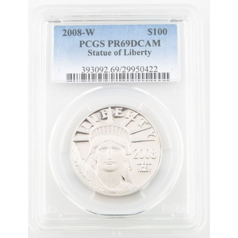 2008-W $100 1 Oz. Platinum Eagle Proof Graded by PCGS as PR69DCAM
