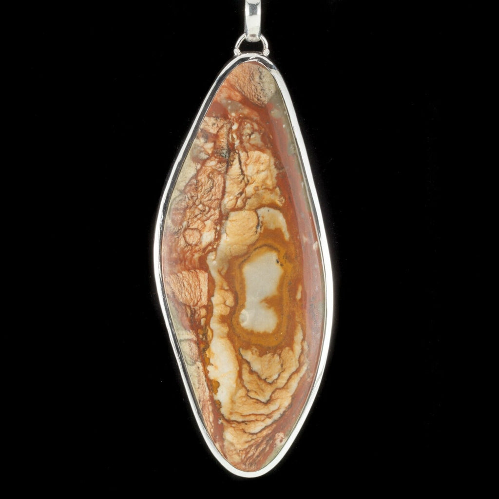 Beautiful Brown Agate Sterling Silver Pendant 49.3 gr 110 mm Tall