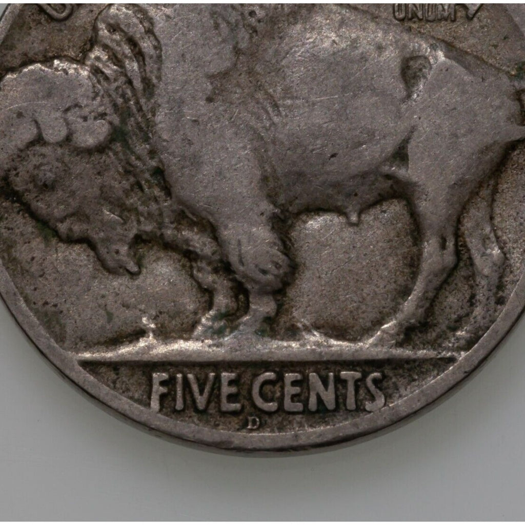 1918-D 5C Buffalo Nickel in Fine Condition, Natural Color