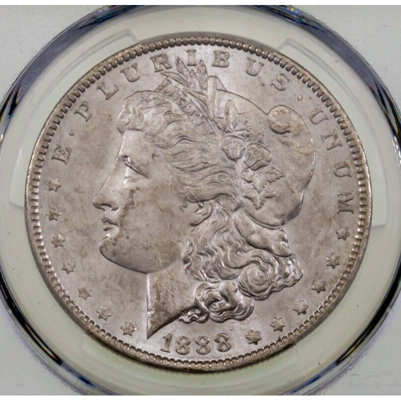 1888 $1 Silver Morgan Dollar Graded by PCGS as MS63