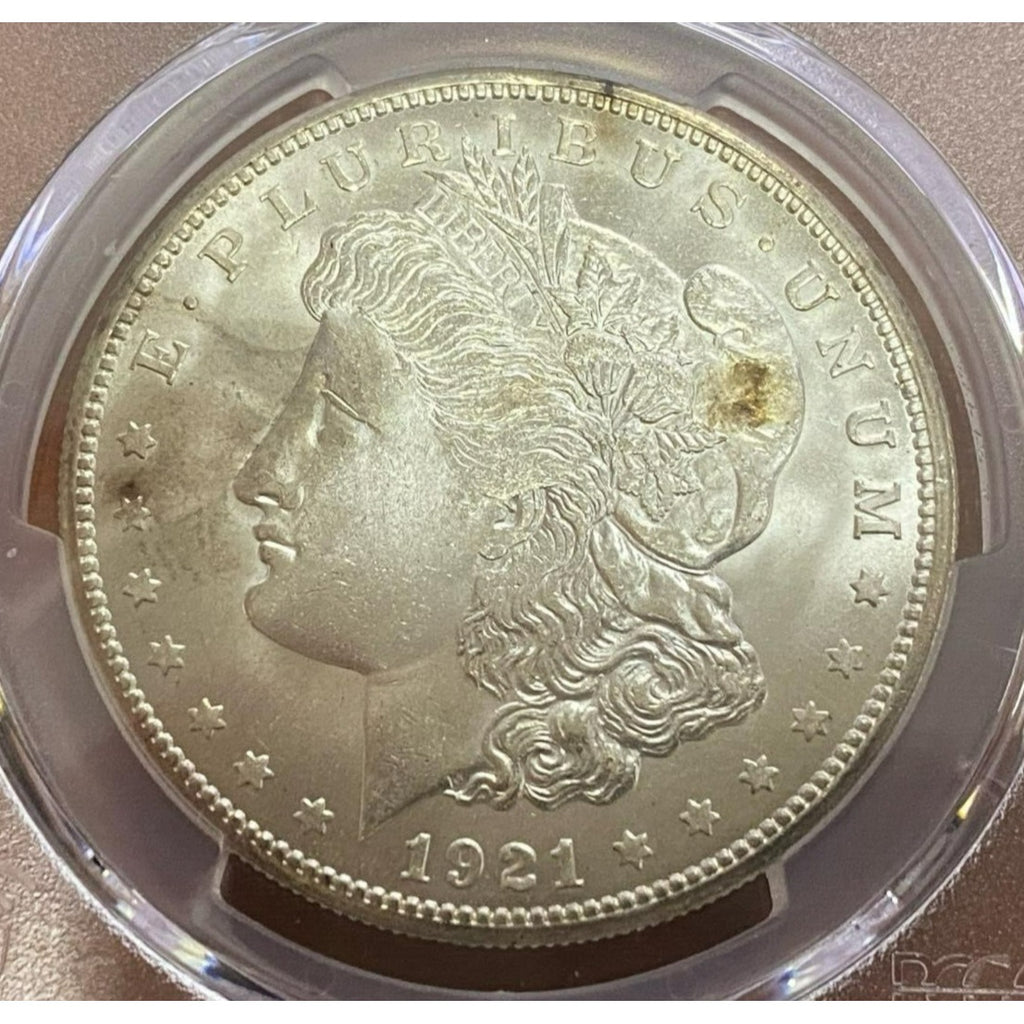 1921-S $1 Silver Morgan Dollar Graded by PCGS as MS-64