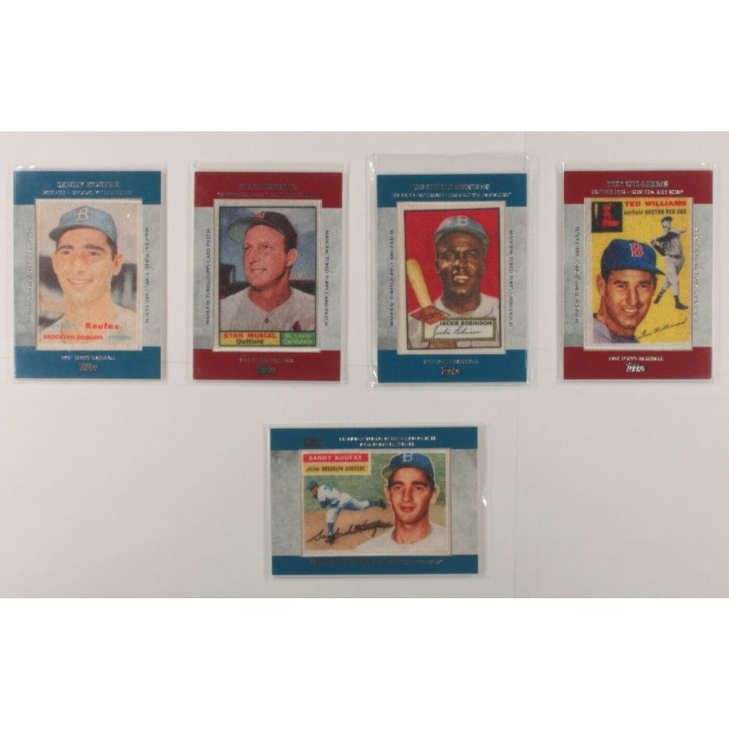 Lot Of 5 Topps Manufactured Patch Cards Robinson, Williams, Musial, Koufax