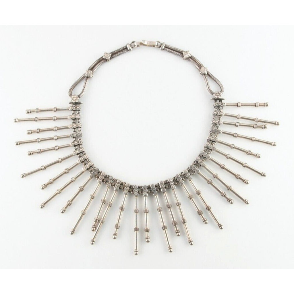 Vintage Traditional Indian Silver Choker Necklace 16.5" 164 gr