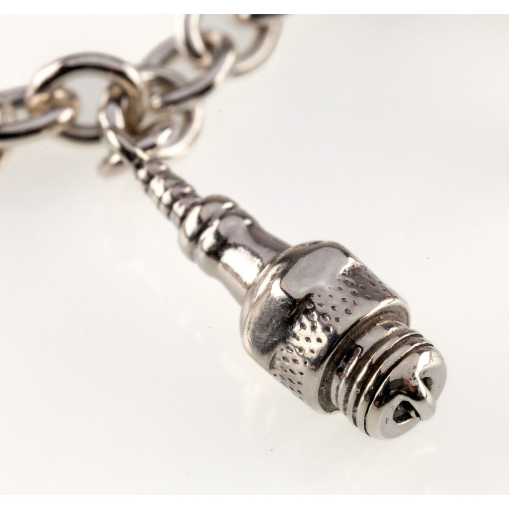 Sterling Silver Charm Bracelet Mechanic Themed Gorgeous!