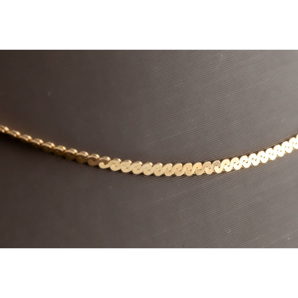 Gorgeous Vermeil (Gold-Plated Sterling Silver) Snake Chain 15.5" Made in Italy