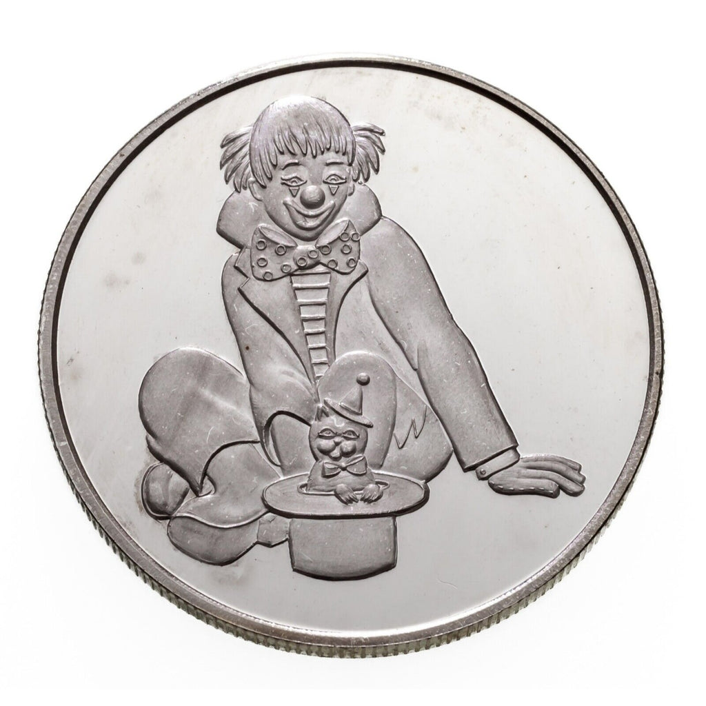Creepy Clown & Tricky Dog 1 oz. Fine Silver Art Round