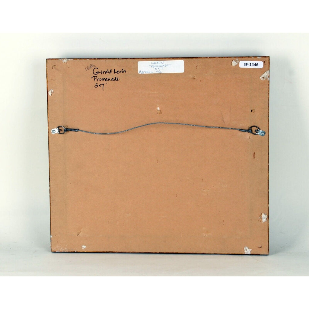 "Promenade" by Giralt Lerin, Oil on Board, 14x15 Framed