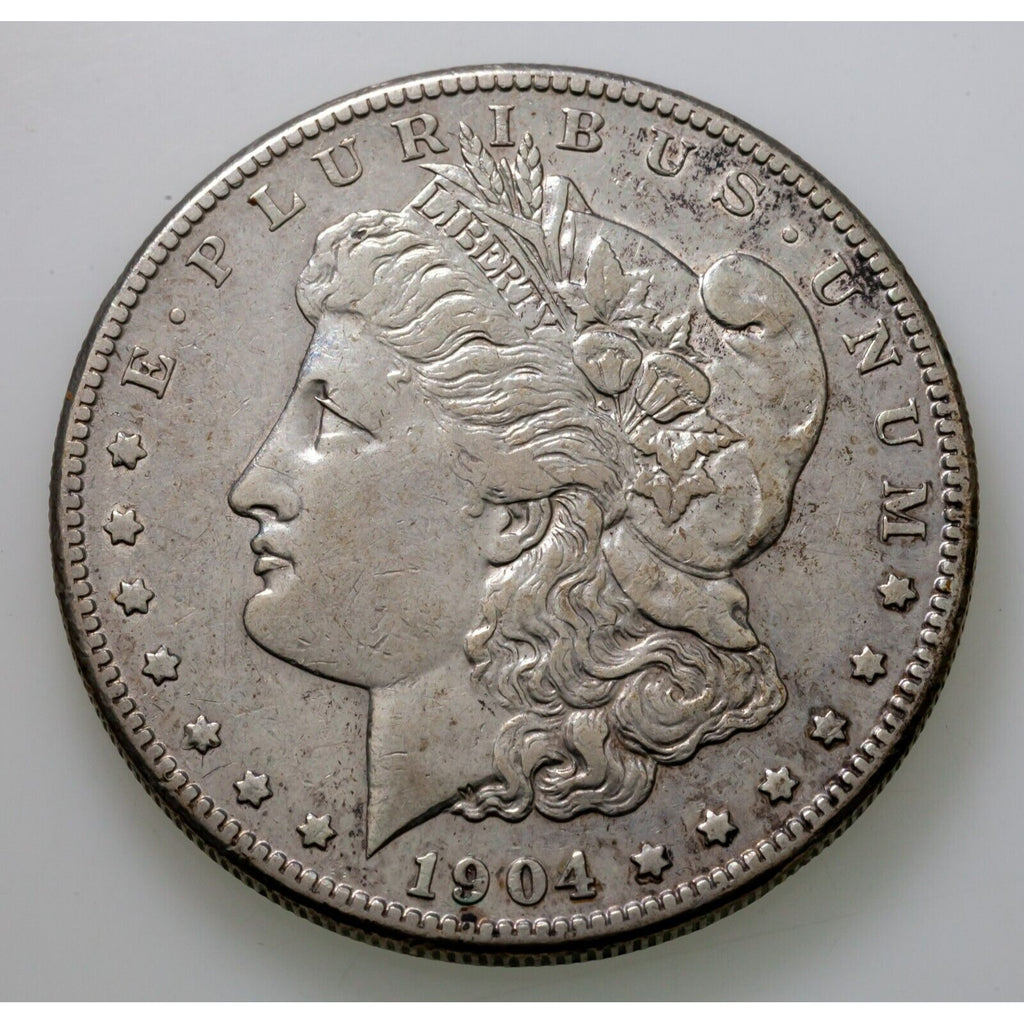 1904-S $1 Silver Morgan Dollar in Extra Fine XF Condition, Light Gray Color