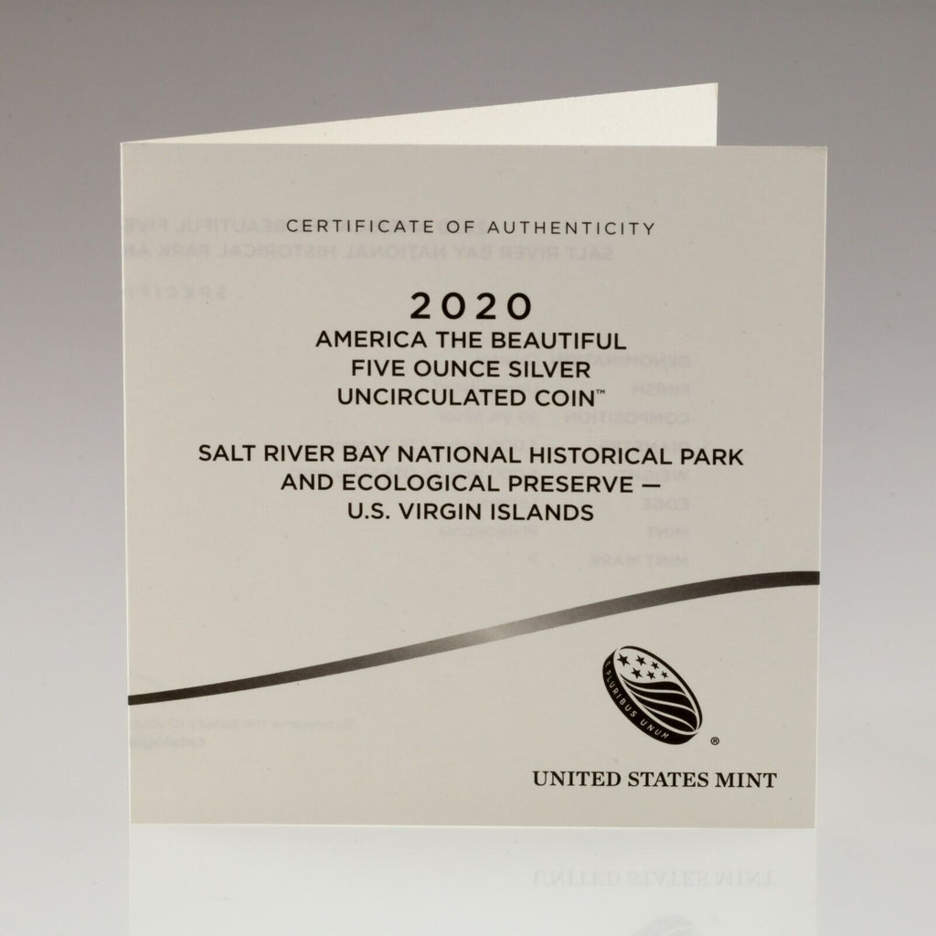2020-P ATB 5 Oz. Silver Round w/ Box and CoA Salt River Bay Nat'l Historic Park