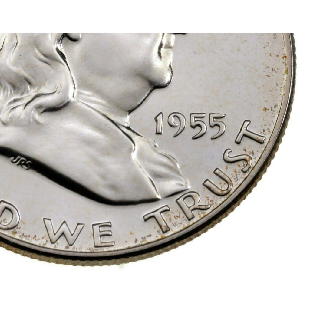 1955 50C Franklin Half Dollar in Gem Proof Condition, Excellent Eye Appeal