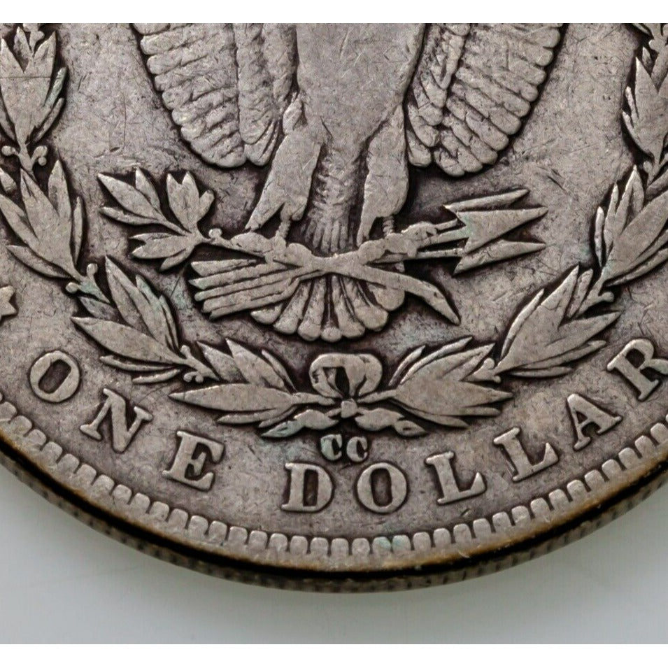 1890-CC $1 Silver Morgan Dollar in Very Good VG Condition, Light Gray Color