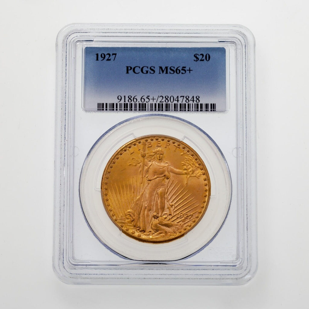 1927 $20 St. Gaudens Gold Double Eagle Graded by PCGS as MS65+